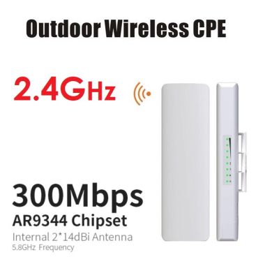 CPE Router Outdoor Wireless Access Point Bridge,Repeater 300Mbps 2.4GHz ตัวรับ-กระจายสัญญาณ WiFi ระยะไกลแบบ Outdoor High PowerWireless Outdoor
