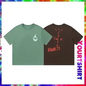 Fashion Hip Hop Men Tshirt Tour Short Sleeve Cactus Jack Print Kanye West  Basic Couple Loose Short Sleeve T-shirt