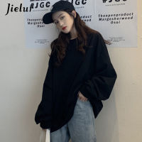 Jielur 2021 Harajuku BF Solid Color Women Sweatshirt Loose Casual Green Black White Girls Hoodies O-neck M-XXL Pullovers Female