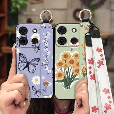 Kickstand Lanyard Phone Case For infinix X6515/Smart7 Global/Tecno POP7 sunflower Phone Holder Silicone New Arrival