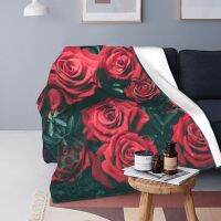 New Style Red Rose Flannel Throw Blanket Romantic Theme Valentines Day Gift for Girlfriend Wife King Size Super Soft for Bed Sofa Blanket