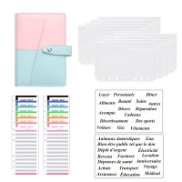 Color A6 Budget Binder Notebook Planner Organizer 8pcs Pockets 2Pcs French Alphabet Stickers Dropshipping