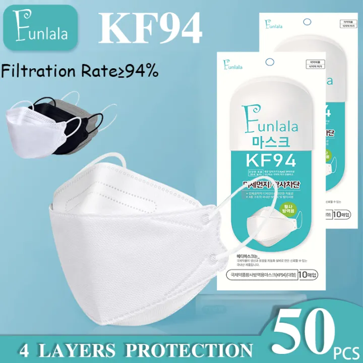 50Pcs 100Pcs of 4layer KF94 Korean Face Mask Can be Washed pm2.5 [For