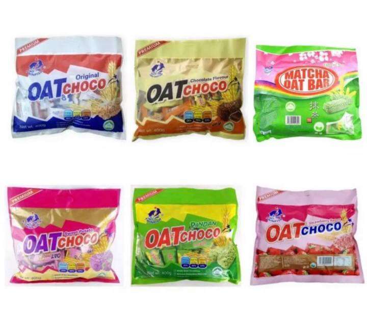 oat-choco-รวม-6-รส-โอ๊ตช็อคโก้-ข้าวโอ๊ตอัดแท่ง-400-กรัม