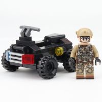 Compatible with LEGO City Police Series Miniature Motorcycle Police Car Small Model Assembled Special Forces Dolls Small Toys