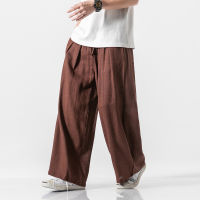 2023สไตล์จีนกางเกงผู้ชาย Harajuku R เข็มขัด Harem กางเกง Hanfu ดัดแปลงกางเกงลำลอง Jogging Sweatpants 5XL