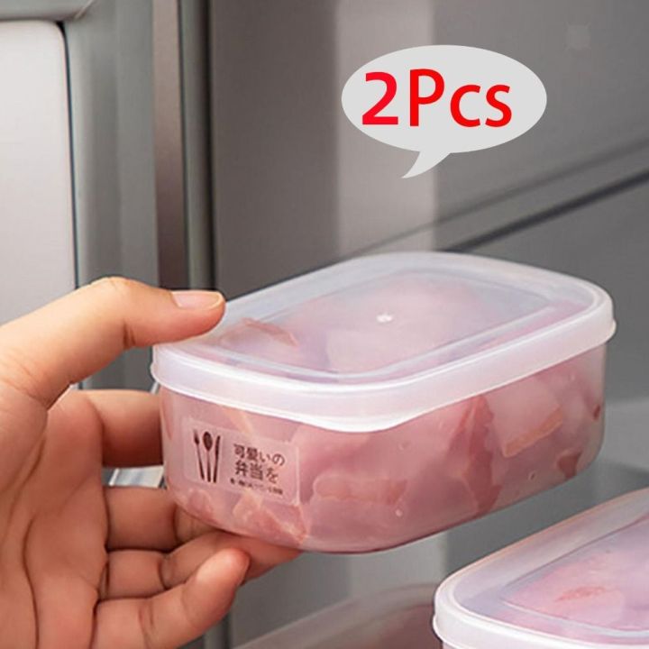 sameple-2pcs-อาหารปิดผนึก-ภาชนะเก็บอาหารสด-ประหยัดพื้นที่พื้นที่-กันรั่วซึม-กล่องบรรจุอาหาร-แบบพกพาได้-ฝาปิดใส-กล่องเก็บของสำหรับเก็บ-อุปกรณ์สำหรับห้องครัว