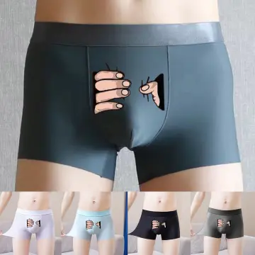 Cheap Ice Silk Underwear Men's Sexy Funny Funny Boxer Briefs