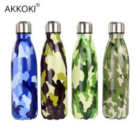 Akkoki 500ml Camouflage Stainless Steel Vacuum Flasks Thermos Sport Bottle Thermocup Thermal Bottle For Water Thermocouple