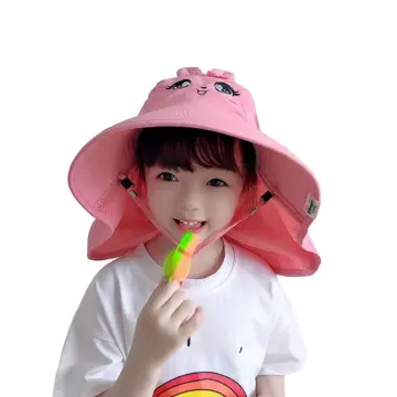 Kids Summer Hat Girls Boys Sun Hat with Neck Flap UV Protection