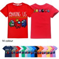 AMONG US เสื้อยืดผ้าฝ้ายแขนสั้นลายการ์ตูนสำหรับเด็กผู้ชาย,เสื้อเด็กบาง0000ฤดูร้อน