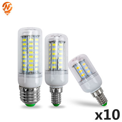 10pcslot E27 LED Corn Light E14 Candle Bulb LED 24 36 48 56 69 72leds LED Lamp 220V 5730 SMD Chandelier Bombillas Home Lighting