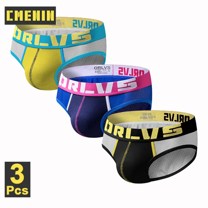 Cmenin Orlvs 3pcs Mesh Patchwork Quick Dry Underwear Men Jockstrap 2020 New Briefs Mens 1913