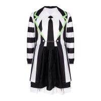 Beetlejuice ชุดแจ็กเก็ตและชุดเดรสเสื้อคอสเพลย์เด็กสำหรับเด็กผู้หญิงชุดการแสดงบนเวทีชุดงานปาร์ตี้ฮาโลวีนคาร์นิวัล