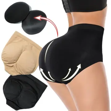 Women Sponge Padded Abundant Buttocks Pants Lady Push Up Middle Waist Panties  Briefs Underwear Fake Ass Butt Lifter Hip
