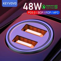 【CPH Digital store】KEYVOVO โทรศัพท์ระบบชาร์จเร็ว PD QC 3.0 Type C ที่ชาร์จแบตในรถ USB 48W สำหรับ iPhone 13 12 11 Pro Max XR Huawei Samsung Xiaomi