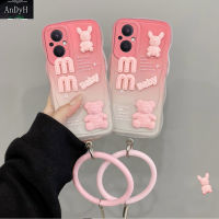 New Design For OPPO Reno 7Z 8Z 8 Lite 7 Lite 5G F21 Pro Case 3D Cute Bear+Solid Color Bracelet Fashion Premium Gradient Soft Phone Case Silicone Shockproof Casing Protective Back Cover