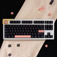 GMK กุญแจ PONO Keycap สีดำชมพู130คีย์เชอร์รี่โปรไฟล์ PBT DYE-SUB แบบกำหนดเองสำหรับคีย์บอร์ดแบบกลไก61/64/68/75