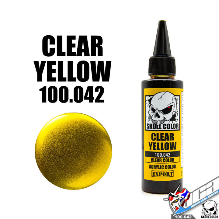 SKULL COLOR 100.042 CLEAR YELLOW ACRYLIC COLOR 60ML CLEAR COLOR สีอะครีลิกสำหรับพลาสติก โมเดล VCA GUNDAM