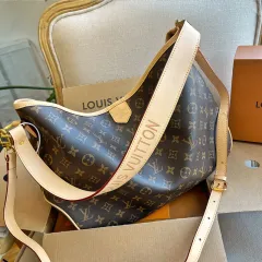 Gift Box Packaging] Original Louis Vuittⓞⓝˉ Women's Tote Bag Top Color  Changing Cowhide Shoulder Bag Large Capacity Fashion Shopping Bag32*28CM