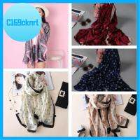 C169CKNRL Winter Cape Silk Flower Printed Neckerchief Knitted Wrap Women Scarves Lady Shawl