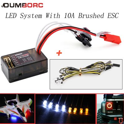 DumboRC LED ระบบ10A Brushed ESC Speed Controller Kit สำหรับ1/10 1/8 RC Drift HSP TAMIYA CC01 4WD Axial SCX10 RC รถรถบรรทุก