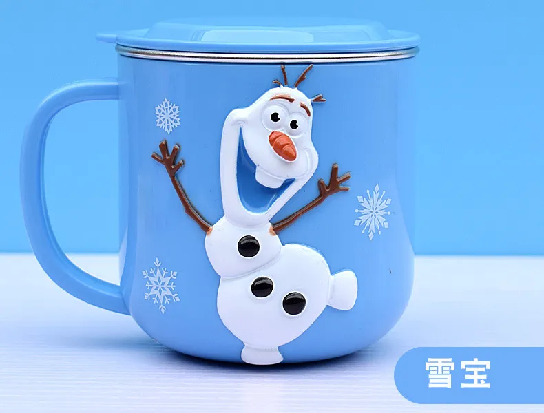 Disney Cups Princess Frozen Elsa Anna Milk Cup Cartoon Mickey Minnie  Stainless Steel Cup Kids Mickey Mug Christmas Gift 260ml