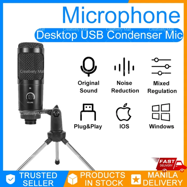 USB Professional Condenser Microphone Set Videoke mic for live