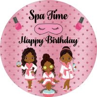 hyfvbujh♚☃✶  Spa Round Backdrop Cover Birthday Table Wall Decoration Show Event Background
