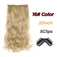 My-Diva Long Wavy Synthetic 5 Clip In Hair Extensions Black Orange Heat Resistant Hairpieces For Women