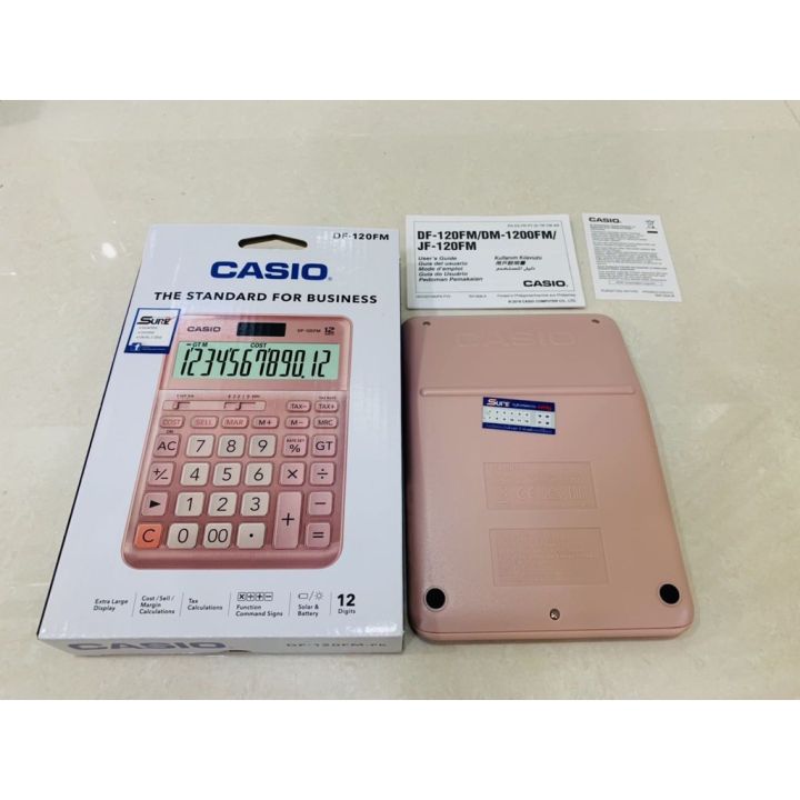 casio-df-120fm-สีเงินเทา-เครื่องคิดเลขตั้งโต๊ะ-12หลัก-ของใหม่-ของแท้บริษัทประกัน2ปีจากcmg-บริการเก็บเงินปลายทาง