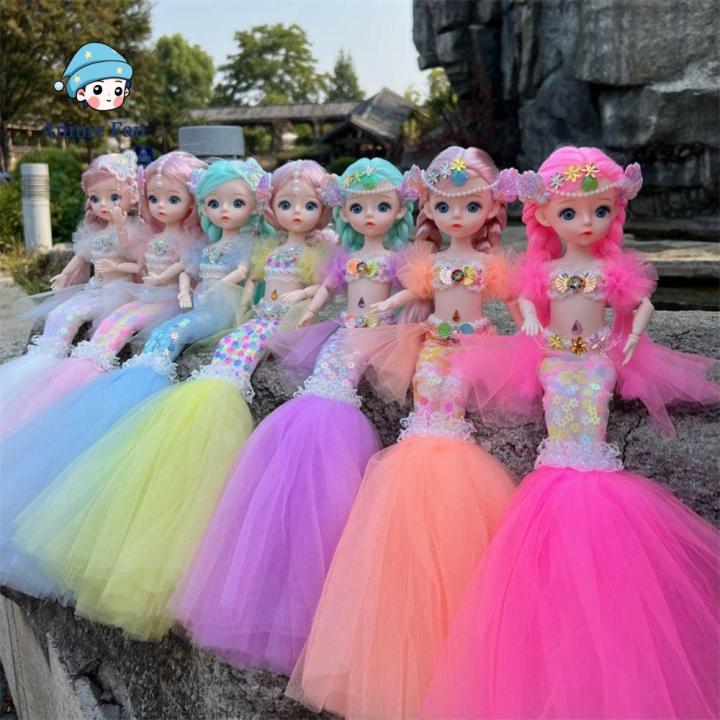 the-little-mermaid-barbiestyle-barbiepink-barbiecore-ชุดบาร์บี้-บาร์บี้-บาบี้-ตุ๊กตาบาร์บี้-ตุ๊กตาน่ารัก-ตุ๊กตานางเงือกเสื้อยืดแฟนคลับอนิเมะ-bjd-ของขวัญวันเกิดเด็กหญิง45ซม-ทำจากตุ๊กตานางเงือกตุ๊กตานาง