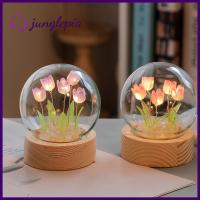 JUNGLEPIA Small Bedroom Girlfriend Valentines Day Gift Floral Lamp Tulip Night Light DIY Material Room Decor