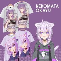 T SHIRT   Virtual anchor vtuber cat and small Congee hololive merchandise Japanese anime short sleeve T-shirt two-dimensional clothing