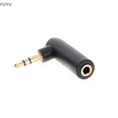 FUYU 2pcs L Shape 3.5mm มุมขวาหญิงถึง3.5MM MALE plug ADAPTER CONNECTOR