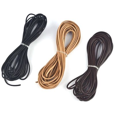 5m Long Round Cowhide Rope Diameter 1/1.5/2/2.5/3mm Pendant Lanyards Bracelet Cord Gift Wrapping Rope