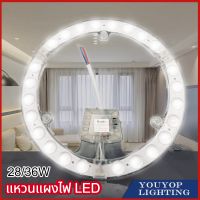 แผงไฟ LED แผ่นชิป 28W 36W แผงไฟแม่เหล็ก แผ่นชิปเพดาน ไฟเพดาน วงจรแอลอีดีกลม แสงสีขาว  รุ่นถนอมสายตาทรงกลมช่วยกระจายแสงดี