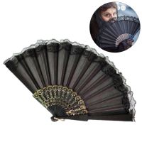 PE Spanish Victorian Hand Fan For Wedding Party Favor Fancy Dress Folding Lace Pocket Fan Cosplay Party Ancient Dancing Fan