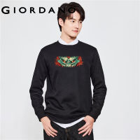 GIORDANO Men Amazing Animals Series Sweatshirts Dragon Print Sweatshirts Fleece-Lined Crewneck Fashion Casual Tops 91093279