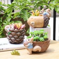【CC】 Cartoon Succulent Pot Desktop Flowerpot Resin Office Decoration