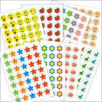 New Semester School Teacher Reward Praise Merit Face 8 Sheets Smile Star Children Stationery Sticker Encourage Student Stickers Labels