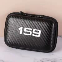 Carbon Fiber Portable Storage Bag Headphone Data Cable Digital Supplies Car Storage Zipper Box For Alfa Romeo 159 Accessories