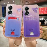 กระเป๋าการ์ดรูปหมีเคสใส่โทรศัพท์ OPPO A38 A78 A58 4G 5G 2023ใหม่สไตล์การ์ตูน TPU เคสซิลิโคนนิ่ม OppoA78 OPPOA58 NFC