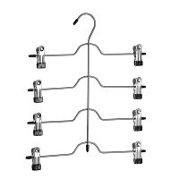 Skirt Pants Hangers Space Saving,3 Pack 4 Tier Closet Organizers and Storage ,Black