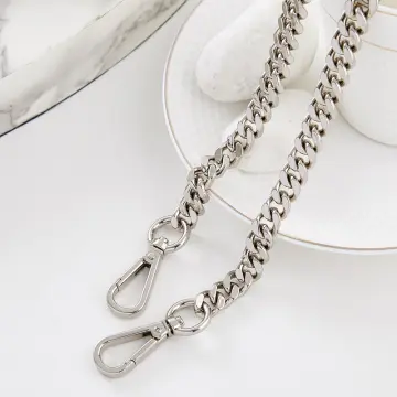 Shoulder strap metal chain silver