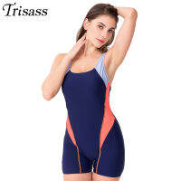 Trisass  New Arrival Women Professional Sports Swimsuit Plus Size M-10XL Boxers Shorts One Piece Swimwear Backless Surf Suit