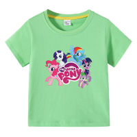 Rainbow Ponys แขนสั้น Lesure ฤดูร้อนเสื้อเด็กผ้าฝ้าย100% Tshirt Light ชายหญิง Lesure Kid S