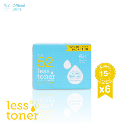[แพ็คหก] Rii 52 Less Toner Cotton Pads Bonus Pack 140 pcs./Box