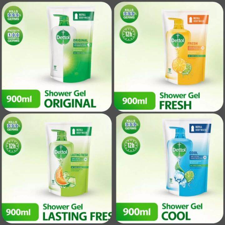 DETTOL Shower Gel Refill pack (900ml) Lazada