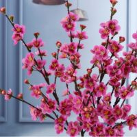 1 PCS 80cm Artificial Peach Blossom Flowers Branch Home Wedding Table Room Decoration Gift F662